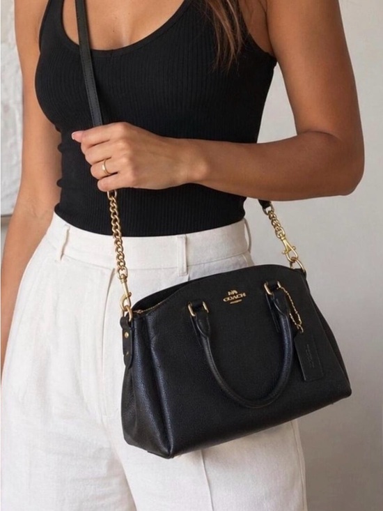 Coach Handbags - Coach Women's Mini Sage Carryall in Black Crossgrain Leather